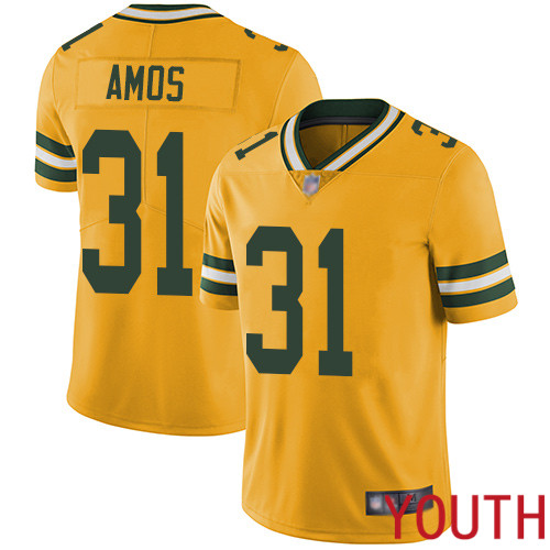 Green Bay Packers Limited Gold Youth #31 Amos Adrian Jersey Nike NFL Rush Vapor Untouchable